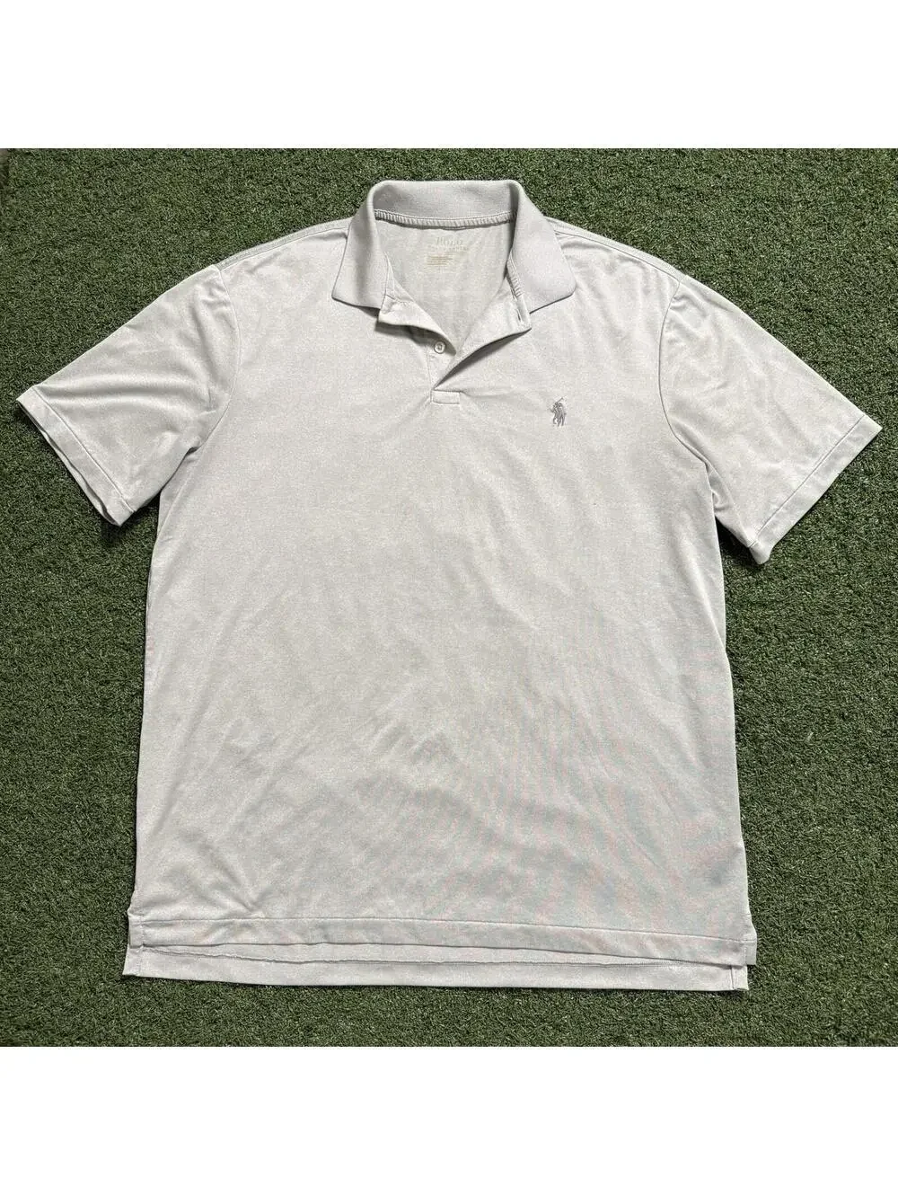 Polo Ralph Lauren Performance Polo Shirt Gray Pony Golf Mens XL Strength Preppy